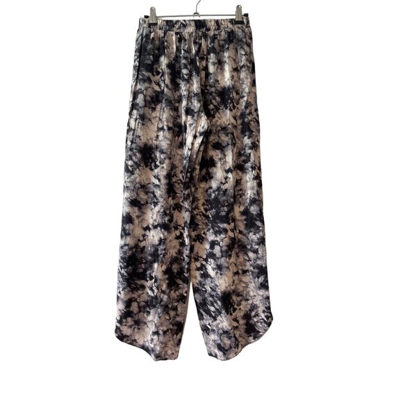 Anthropologie Payton Jenson Evereve Charcoal Slit Wide Leg Tie Dye Pant  Small - Picture 1 of 9